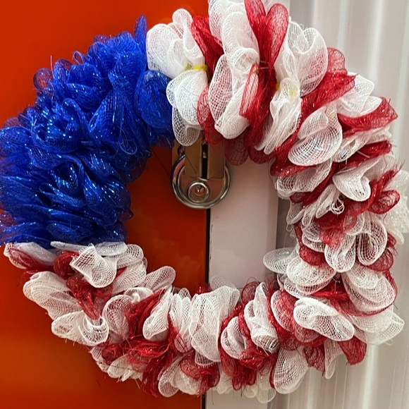 Other - Red, White, and Blue Mesh Wreath